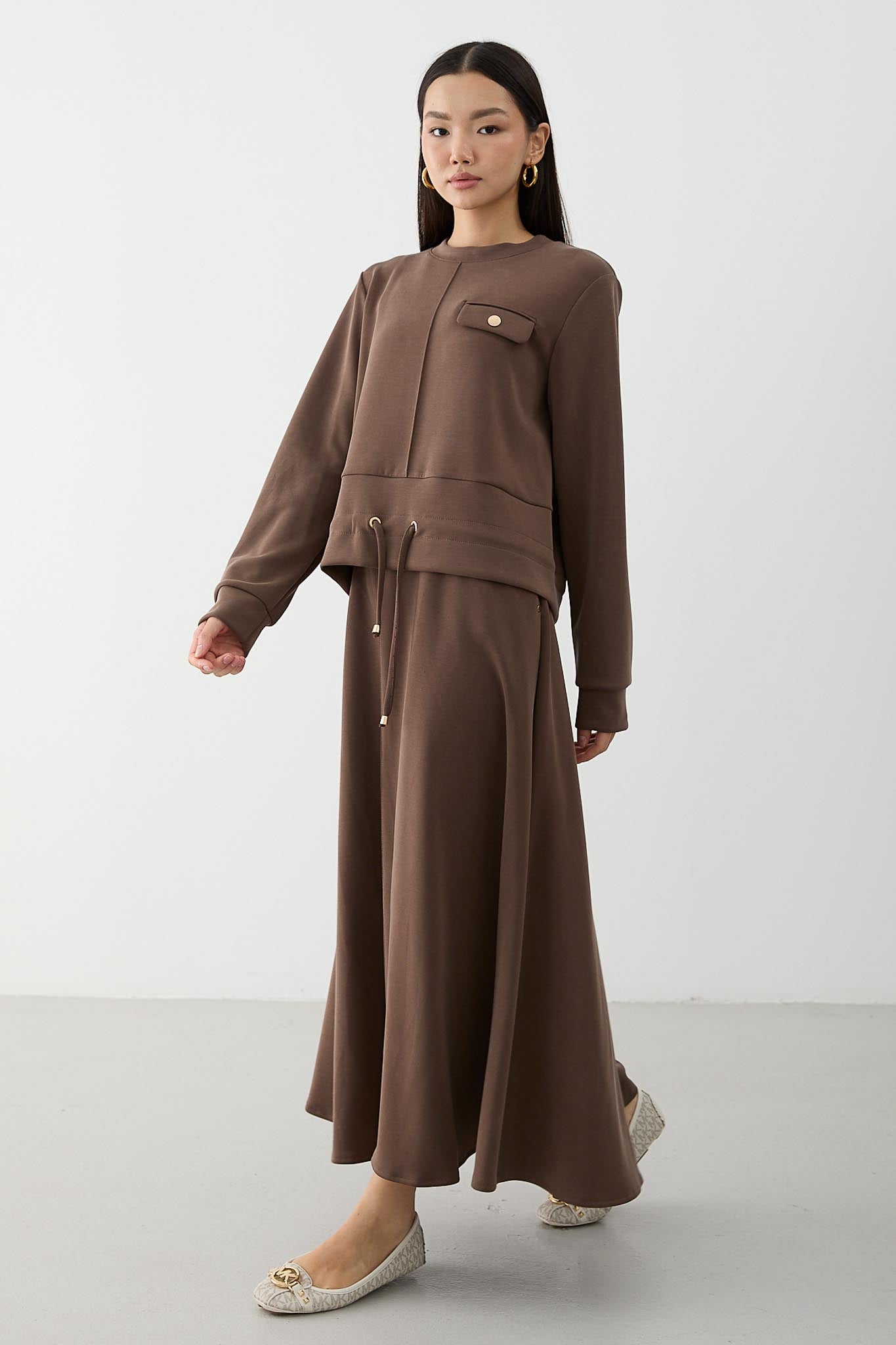Ajda Pleated Skirt Set Petrol