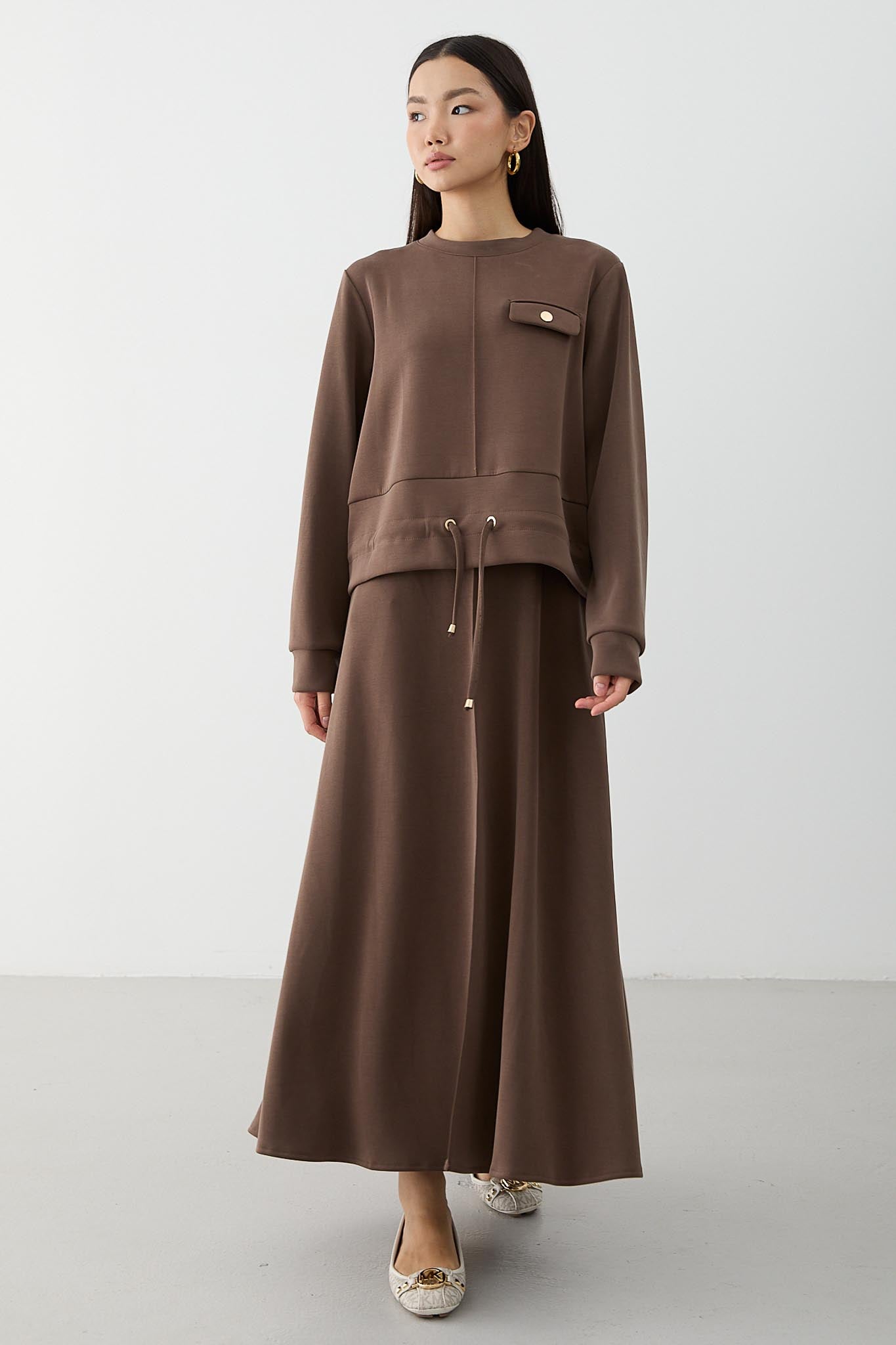 Ajda Pleated Skirt Set Petrol