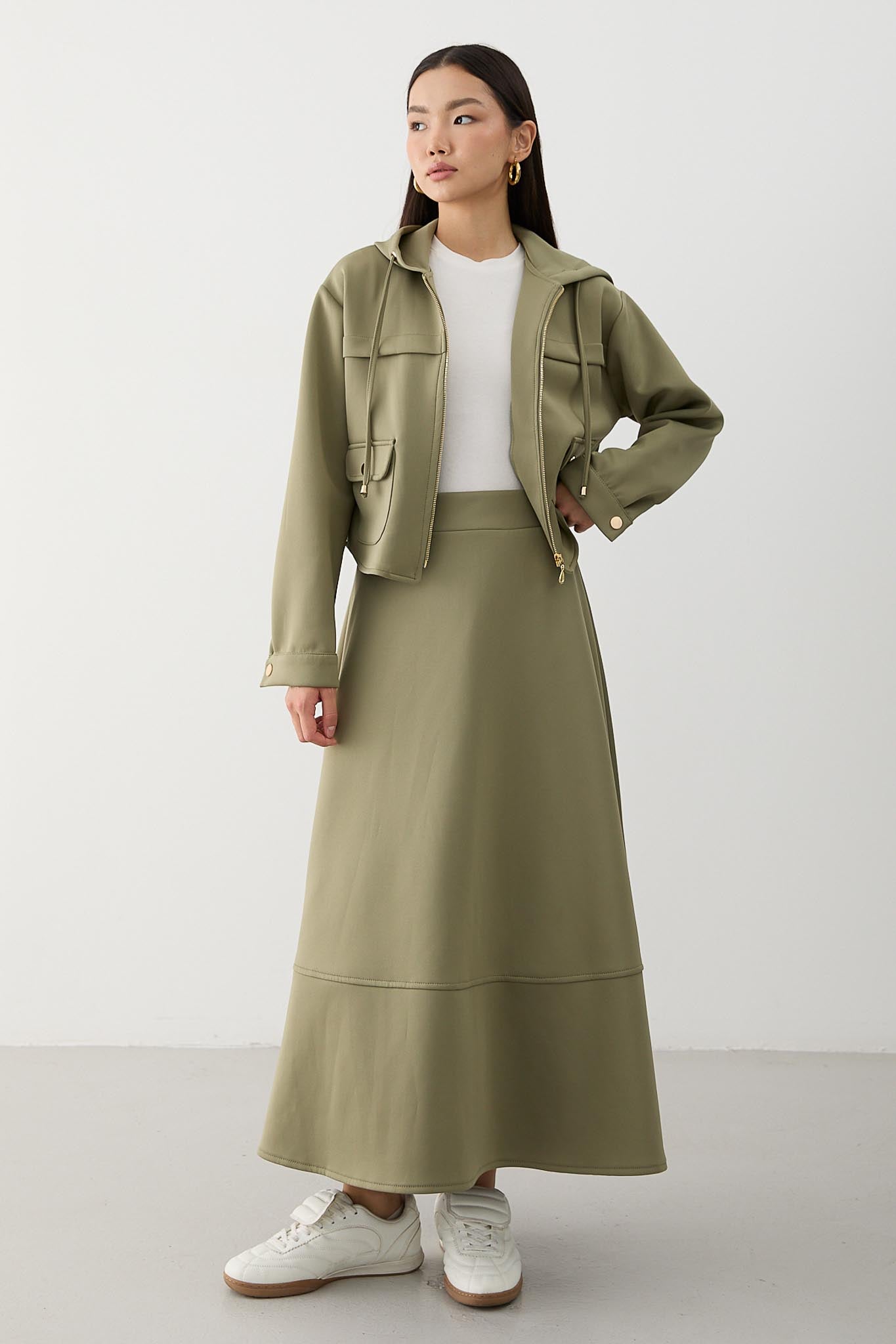 Ajda Pleated Skirt Set Petrol