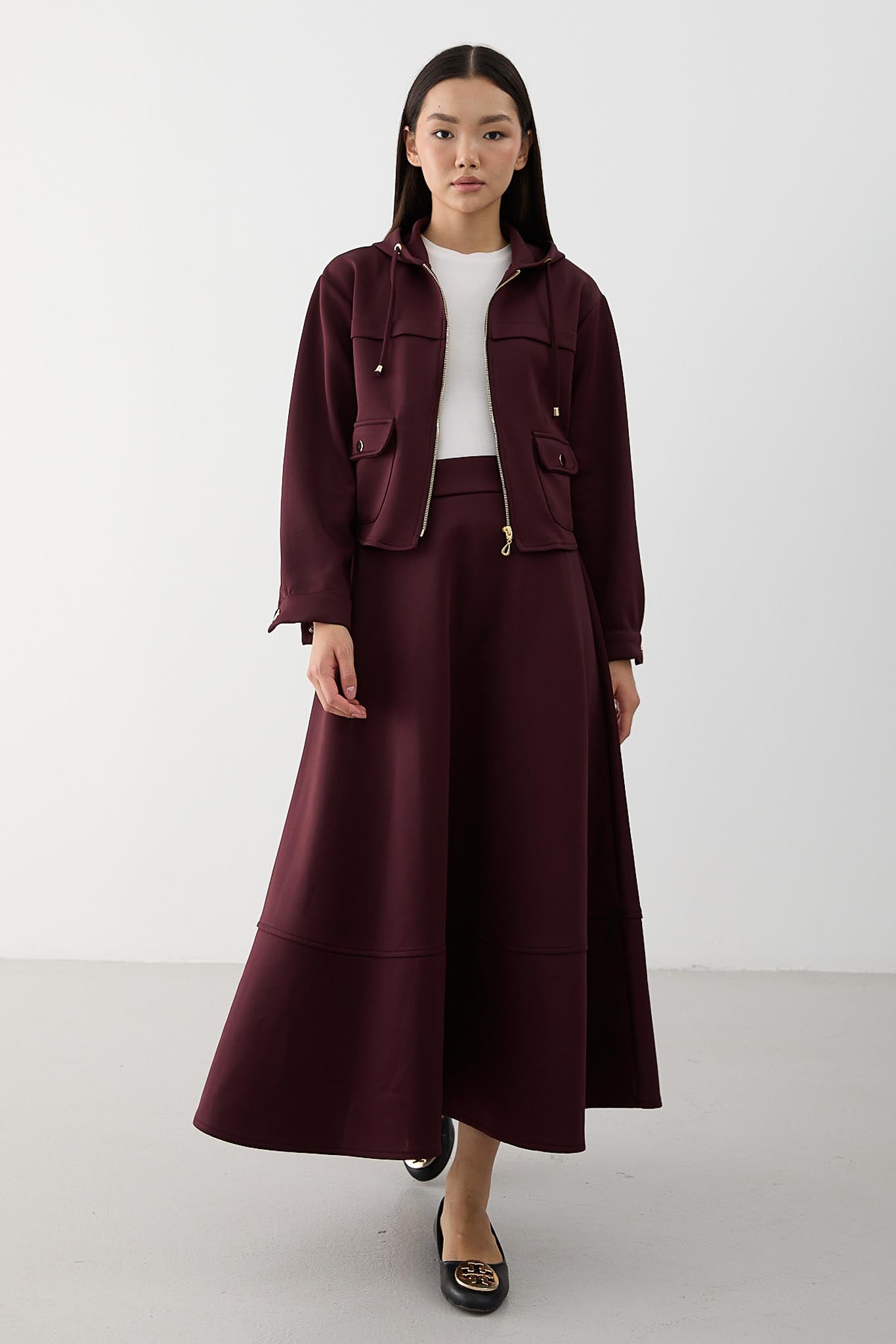 Ajda Pleated Skirt Set Petrol