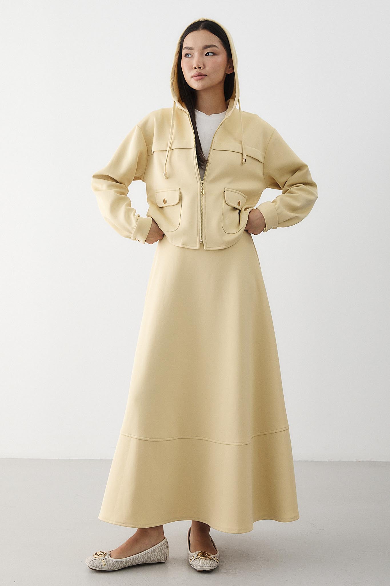 Ajda Pleated Skirt Set Petrol