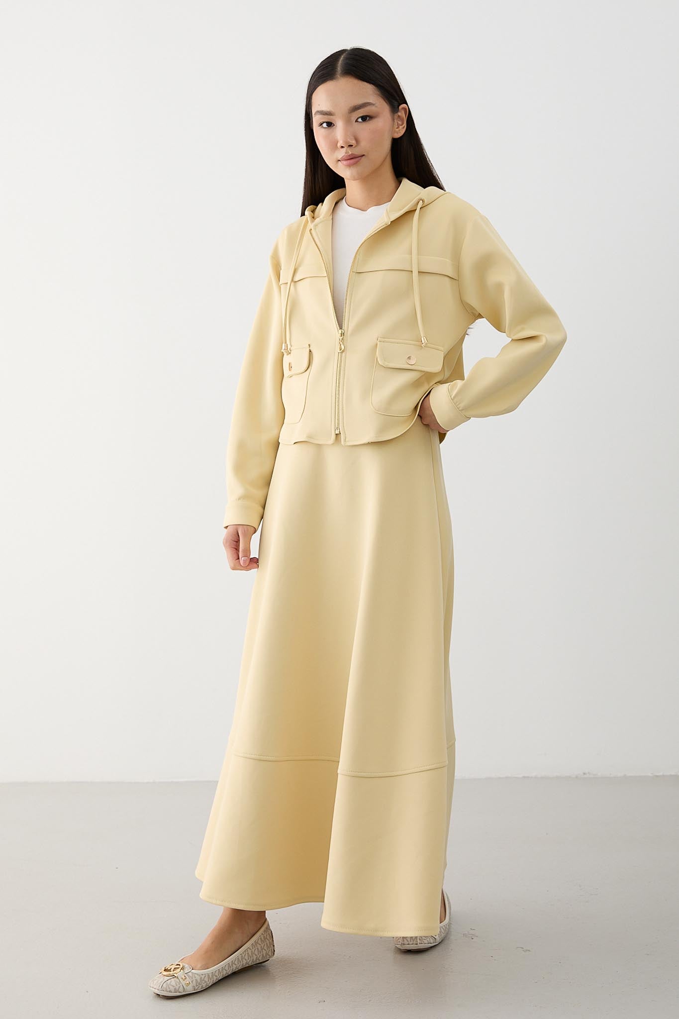 Ajda Pleated Skirt Set Petrol