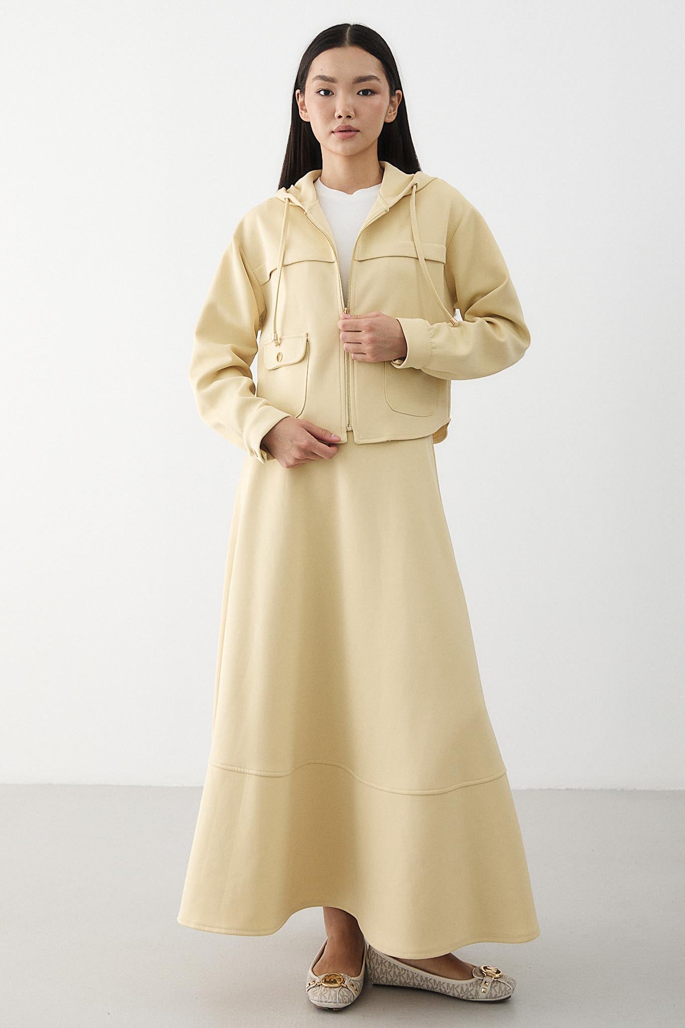 Ajda Pleated Skirt Set Petrol