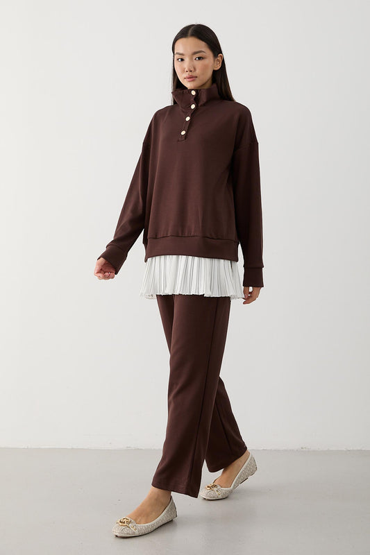 Ajda Pleated Skirt Set Petrol