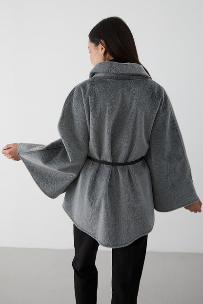 Shawl Poncho Beige