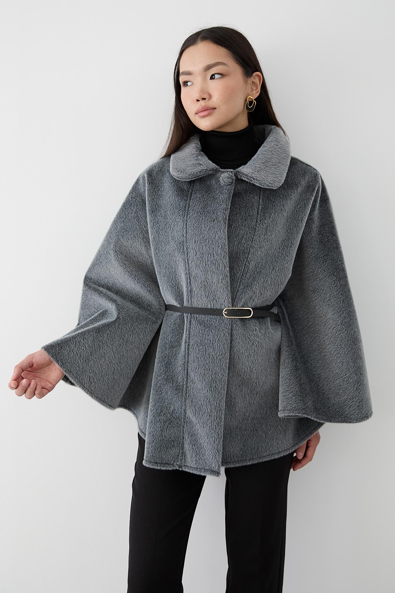 Shawl Poncho Beige
