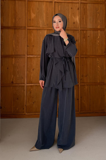 Ajda Pleated Skirt Set Petrol
