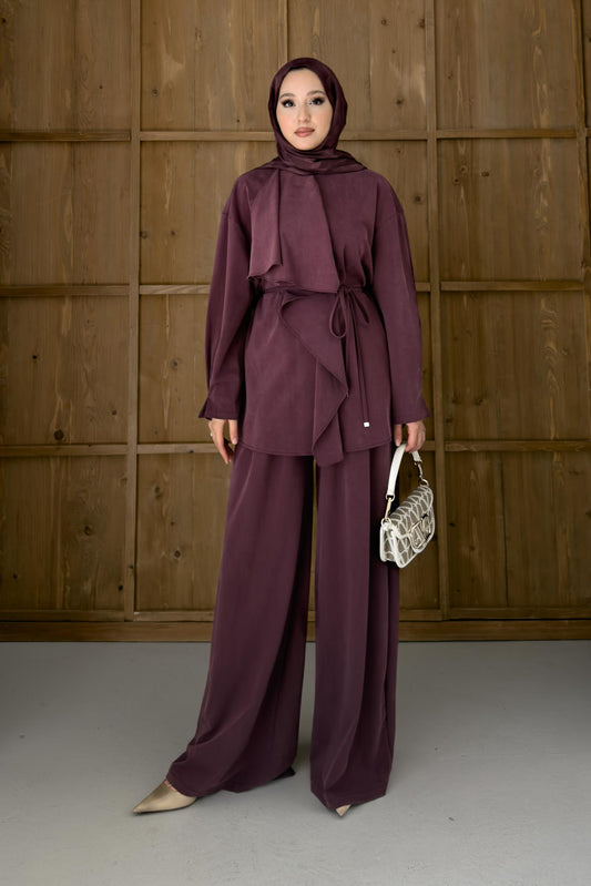 Ajda Pleated Skirt Set Petrol