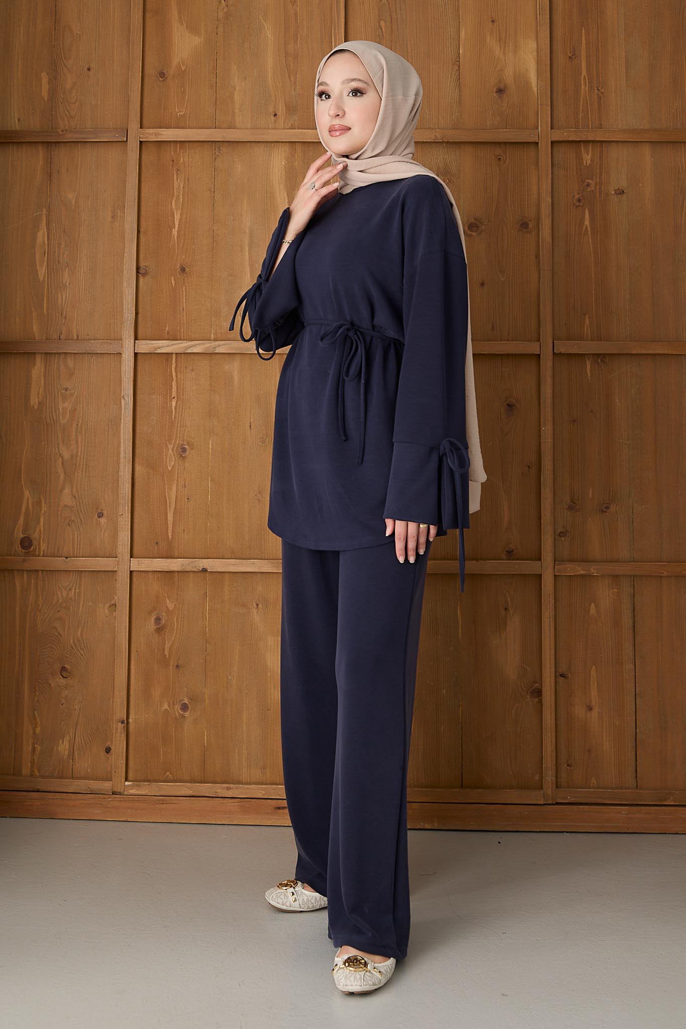 Ajda Pleated Skirt Set Petrol