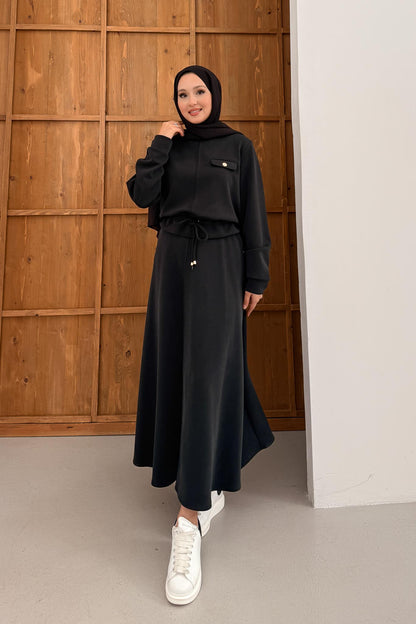 Ajda Pleated Skirt Set Petrol