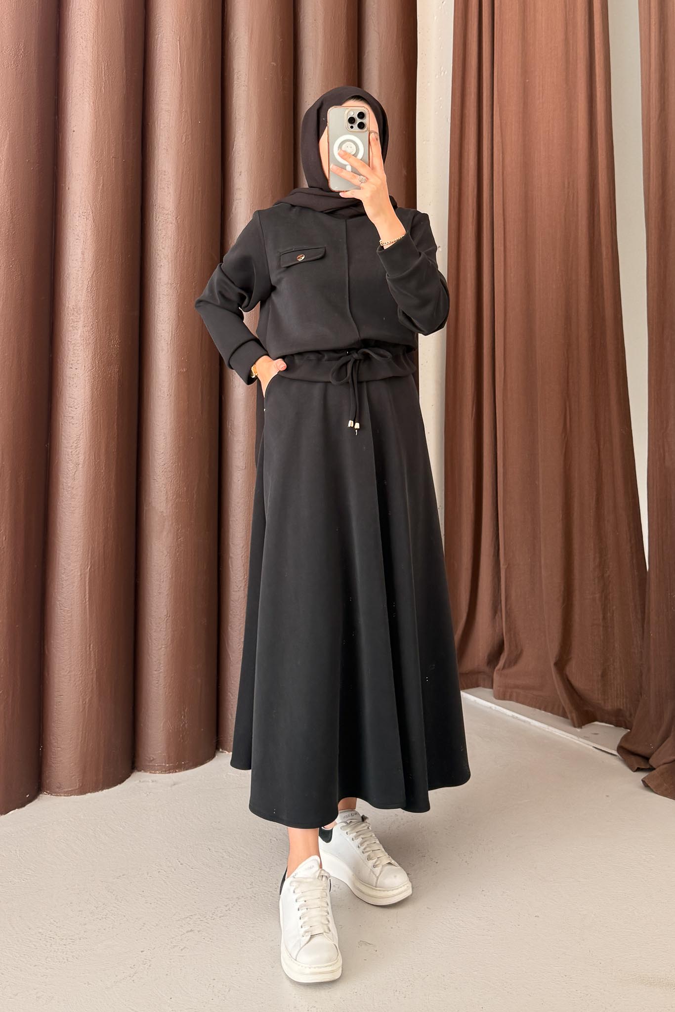 Ajda Pleated Skirt Set Petrol