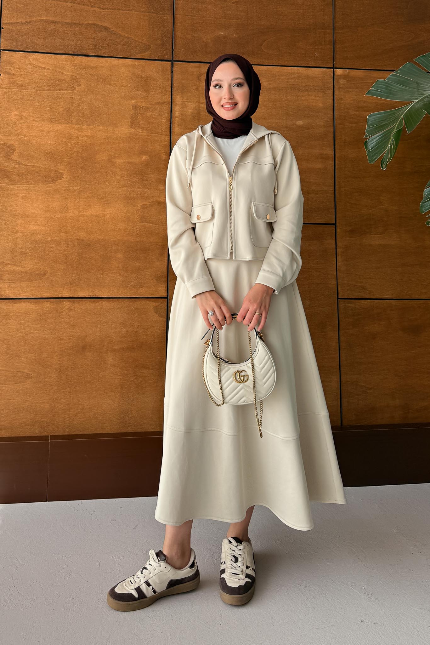 Ajda Pleated Skirt Set Petrol