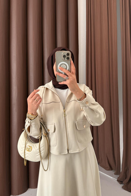 Ajda Pleated Skirt Set Petrol