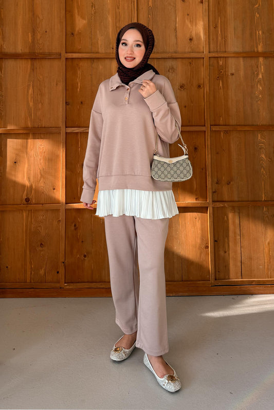 Ajda Pleated Skirt Set Petrol