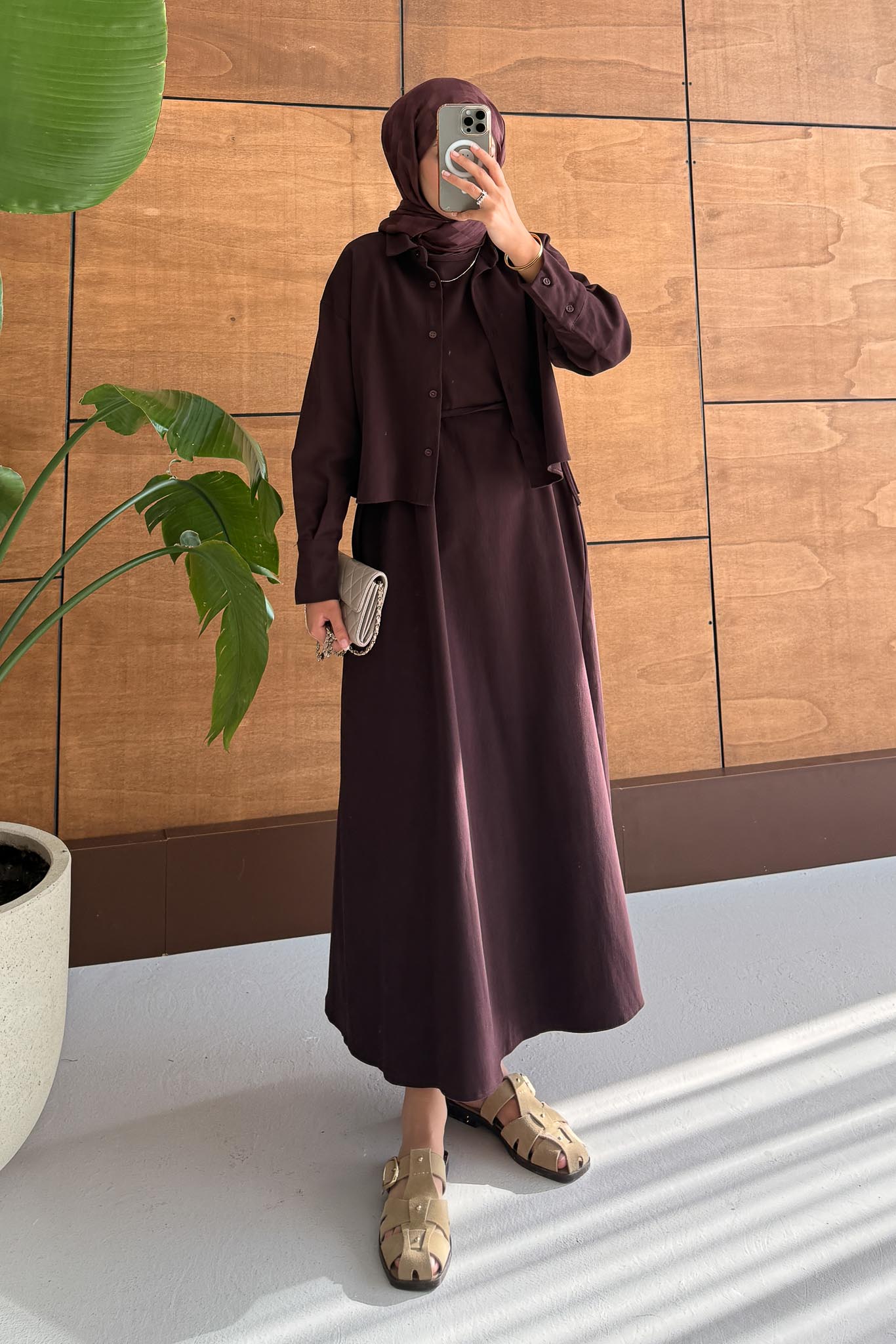 Tuano Bomber Elbise Bordo