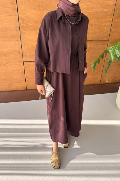 Tuano Bomber Elbise Bordo