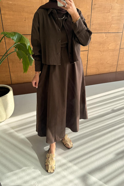 Tuano Bomber Elbise Kahverengi