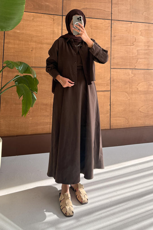 Tuano Bomber Elbise Kahverengi