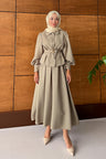 Ajda Pleated Skirt Set Petrol