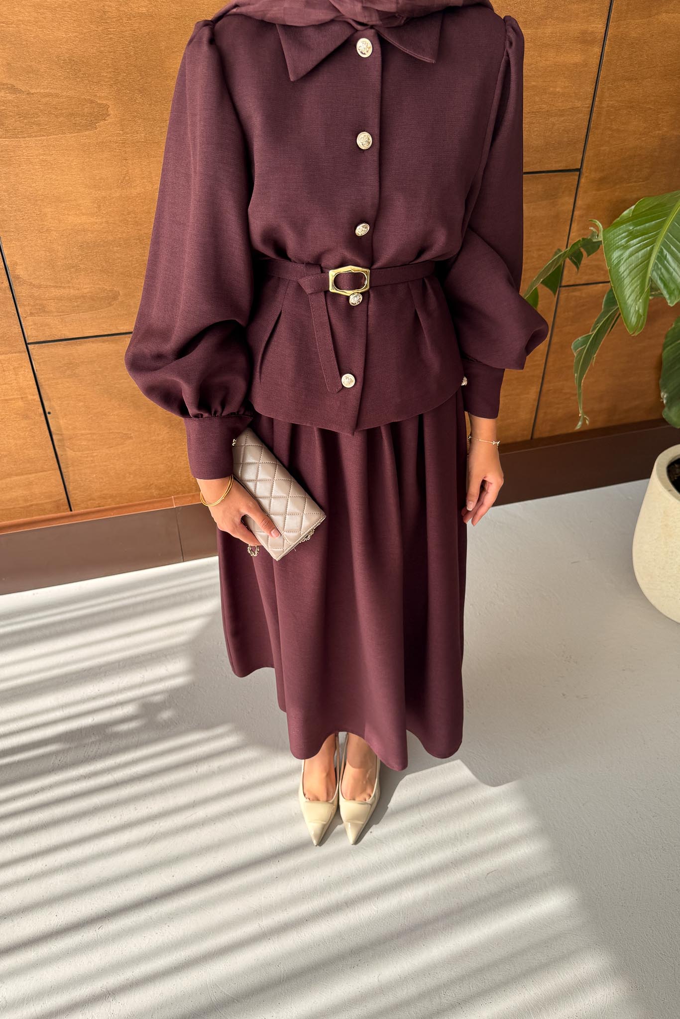 Ajda Pleated Skirt Set Petrol