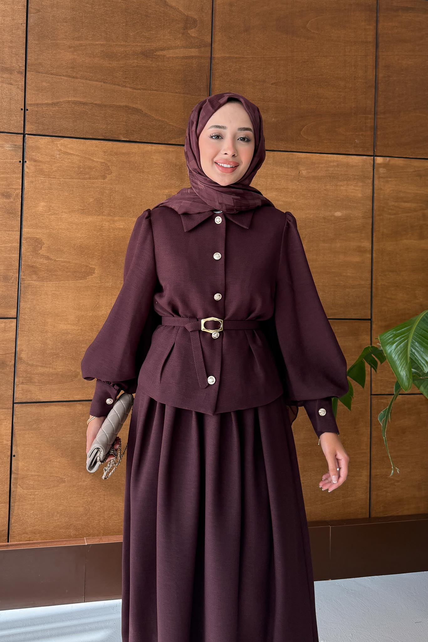 Ajda Pleated Skirt Set Petrol