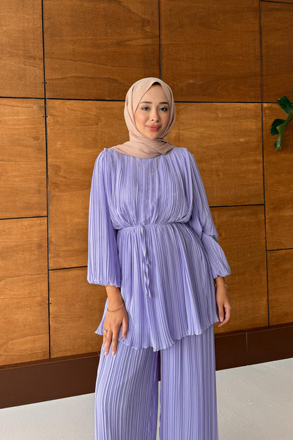 Seyran Pleated Dress Beige