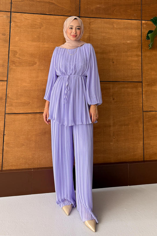 Seyran Pleated Dress Beige
