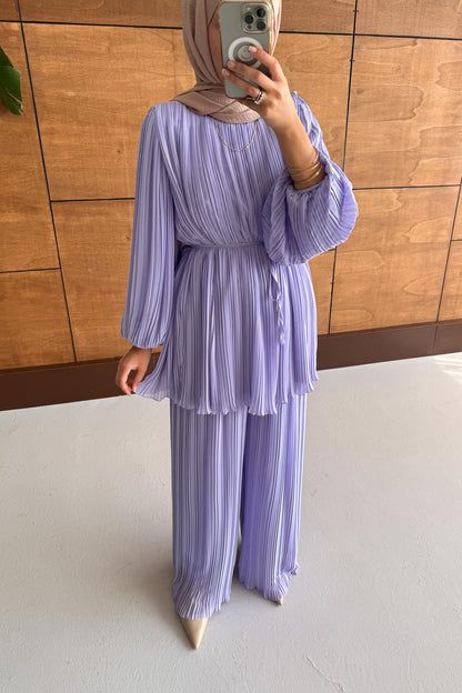 Seyran Pleated Dress Beige