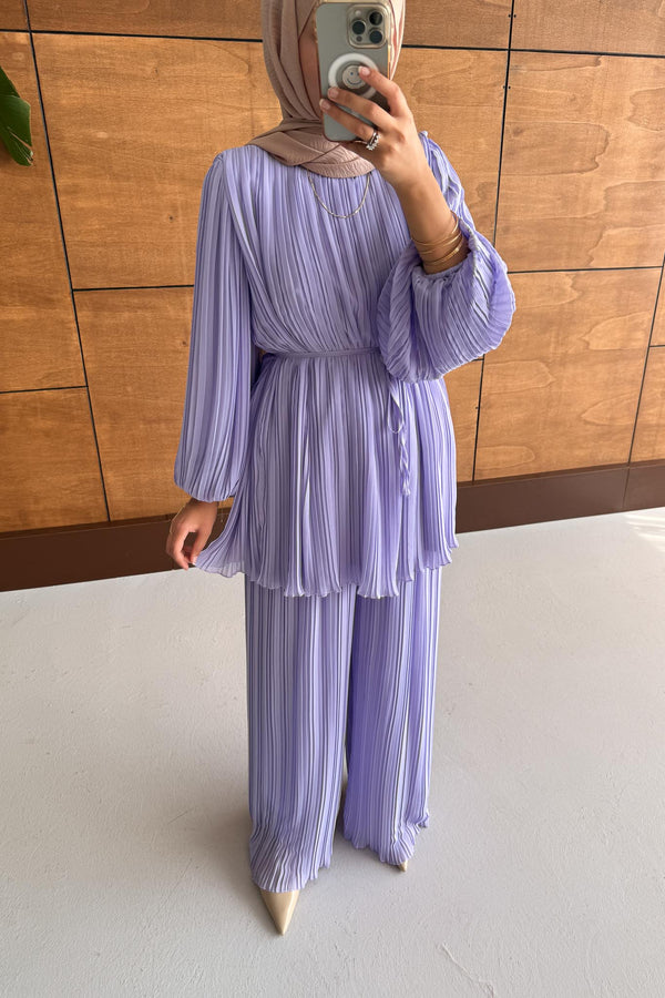 Seyran Pleated Dress Beige