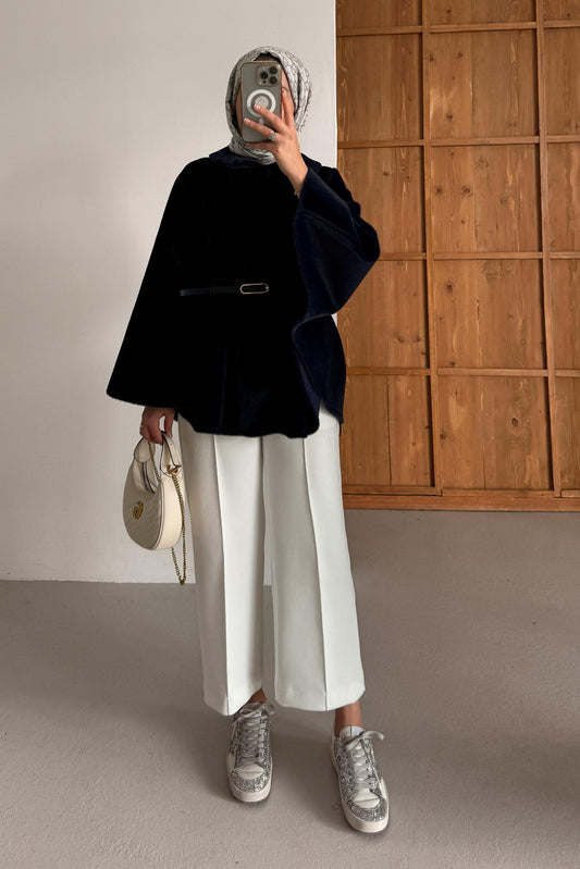 Shawl Poncho Beige