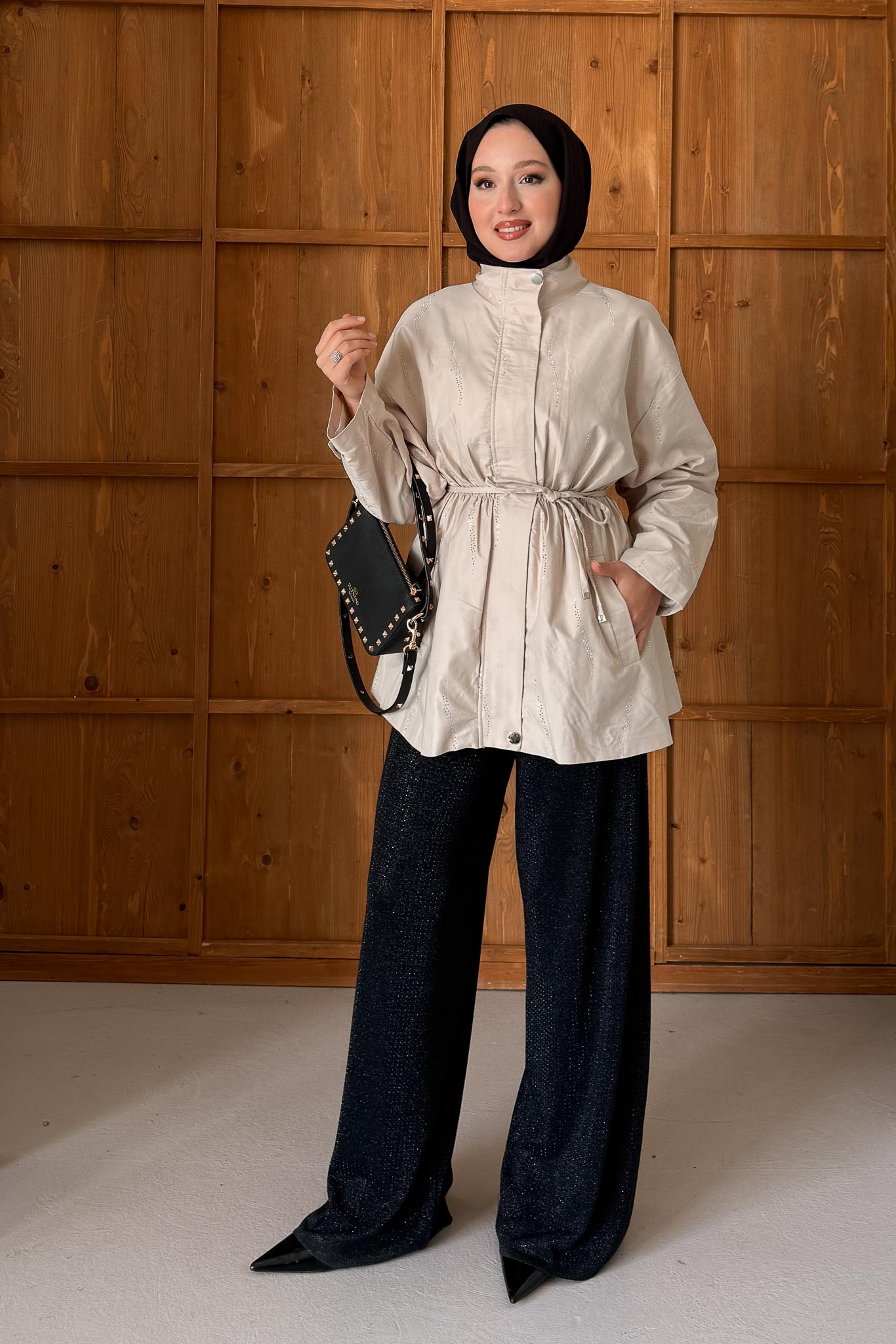 Shawl Poncho Beige