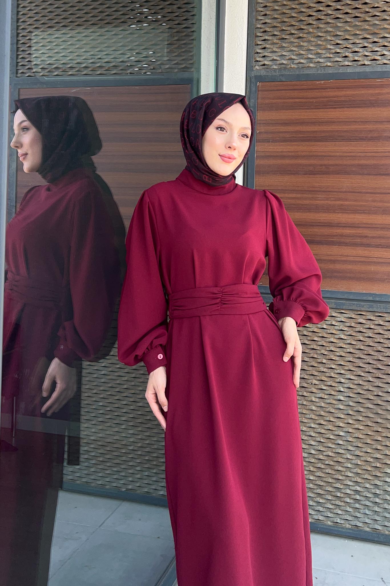 Yeni Hürrem Abiye Elbise Bordo