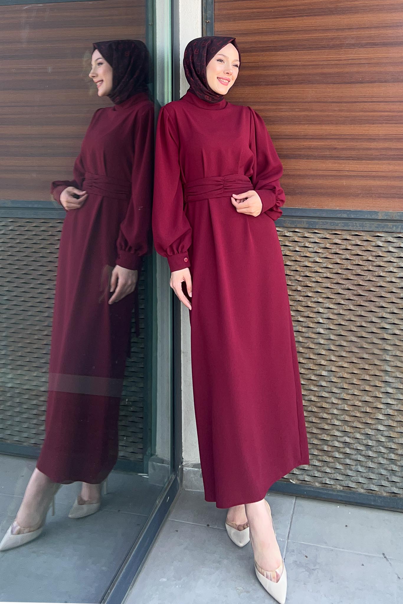 Yeni Hürrem Abiye Elbise Bordo