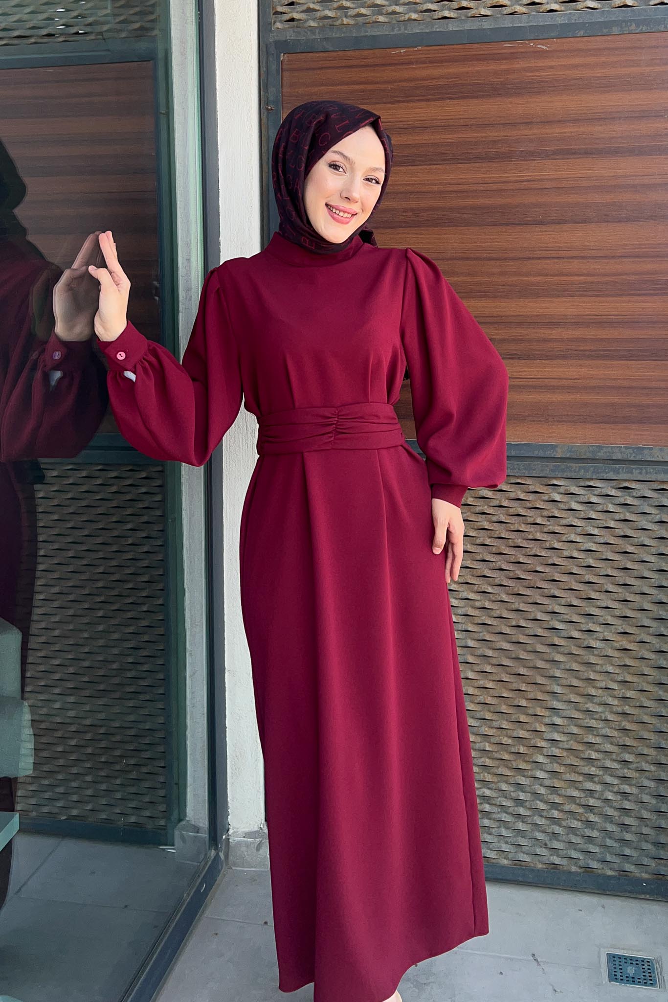 Yeni Hürrem Abiye Elbise Bordo