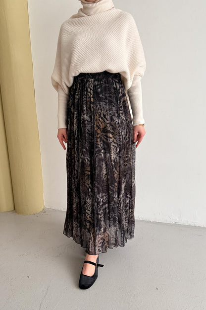 Tied Linen Skirt Beige