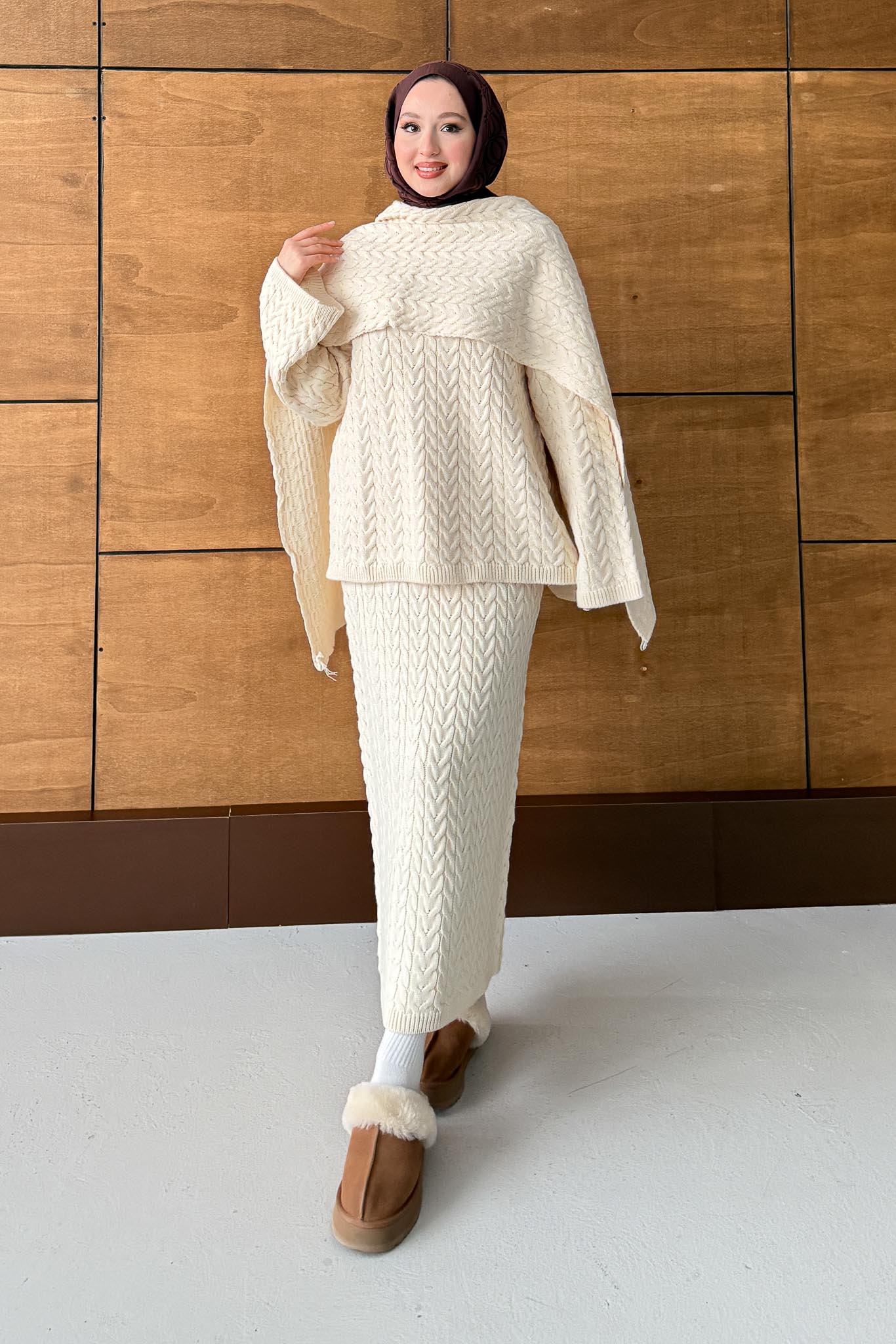 Ajda Pleated Skirt Set Petrol