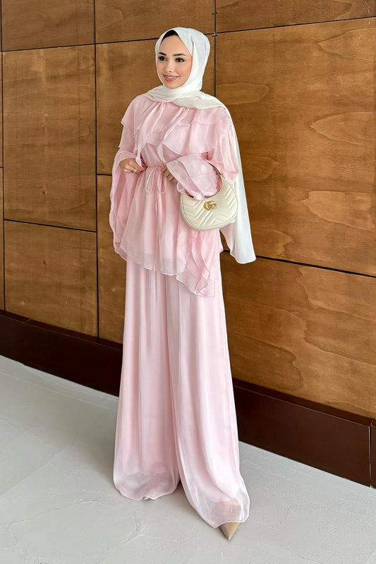 Yıldız Şifon Takım Pembe