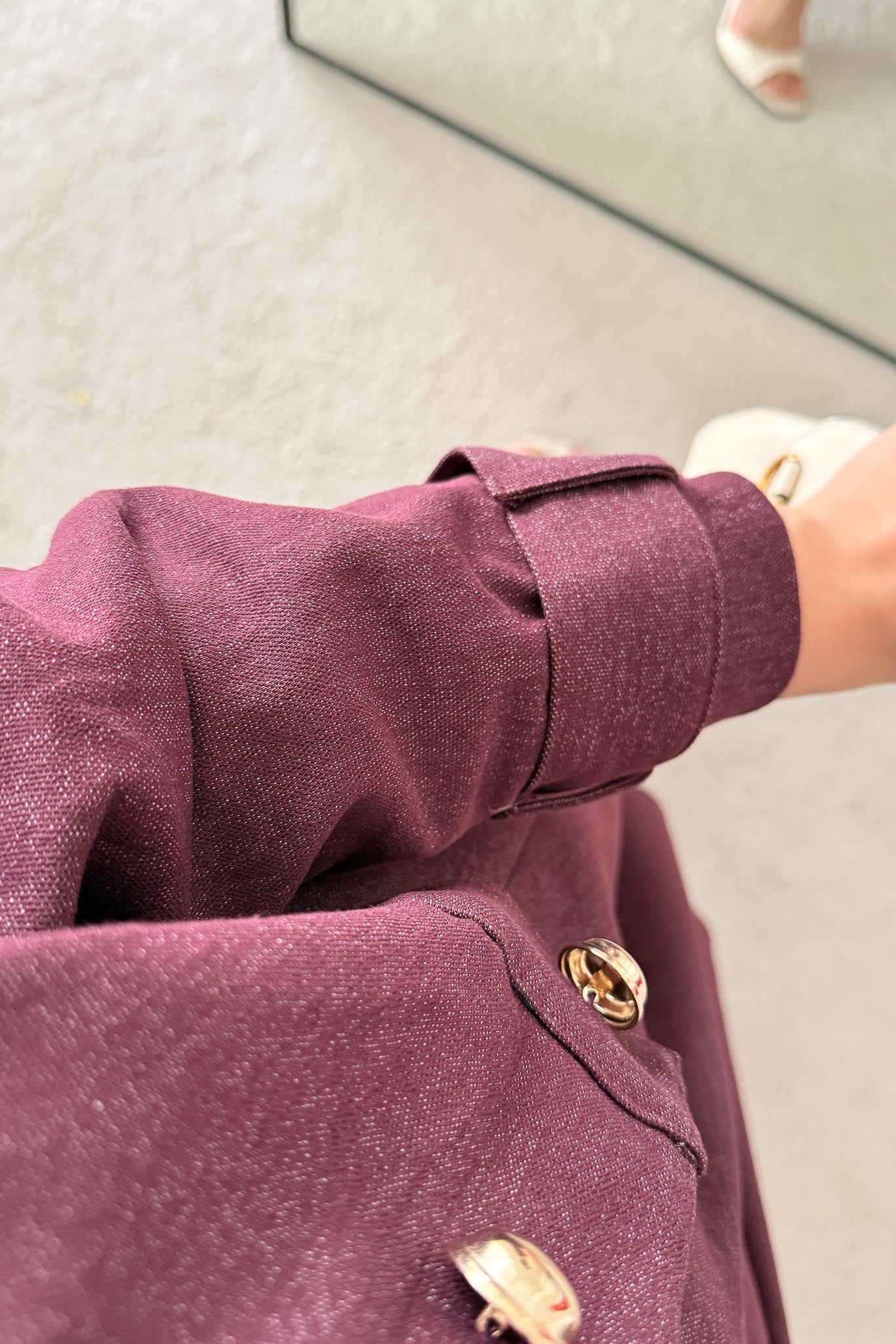 Woven Tweed Skirt Suit Navy Blue