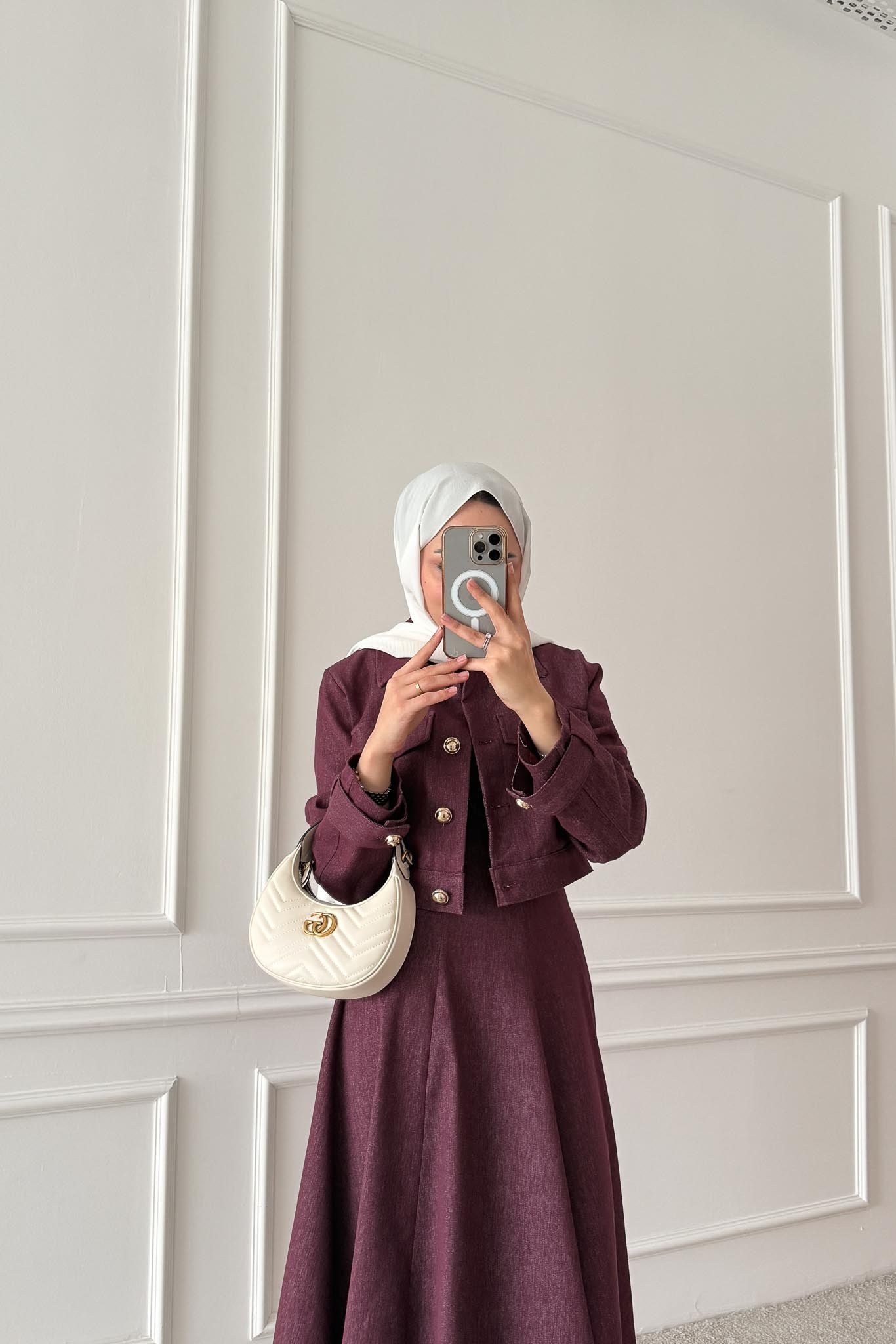 Woven Tweed Skirt Suit Navy Blue