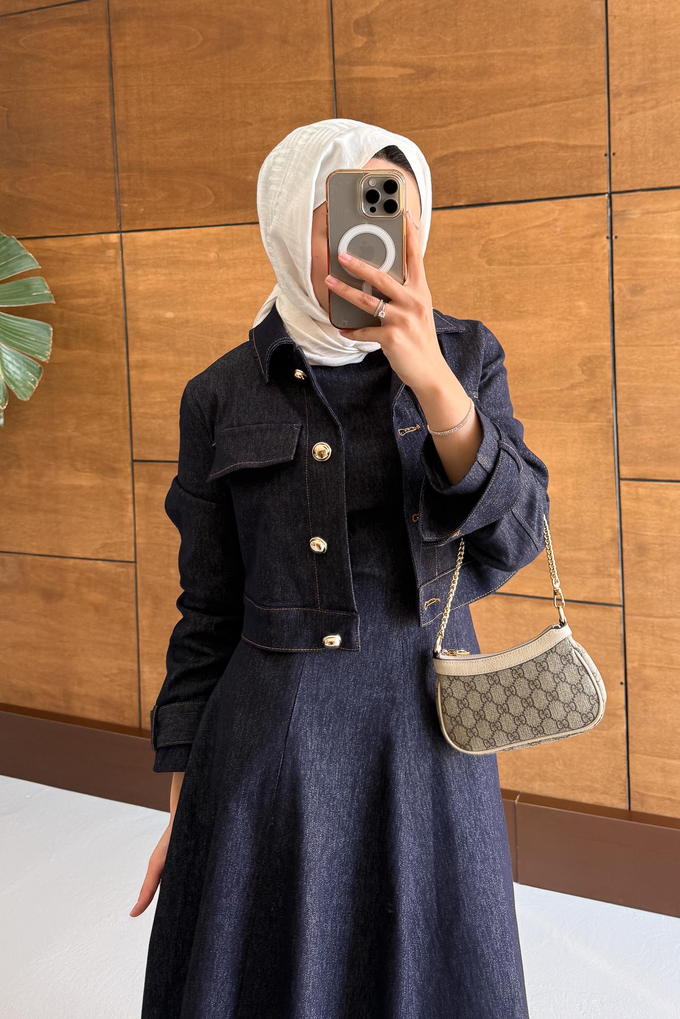 Woven Tweed Skirt Suit Navy Blue