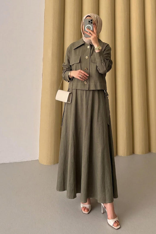 Zr Cepli Kot Takım Su Yeşili